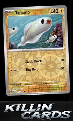 Reverse Holofoil Tynamo 067/197 Pokemon Common SV03: Obsidian Flames Card NM