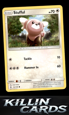 Stufful 112/145 Pokemon Common SM - Guardians Rising Card NM