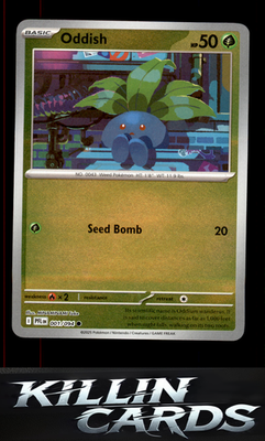 Reverse Holofoil Oddish 001/094 Pokemon Common ME02: Phantasmal Flames Card NM