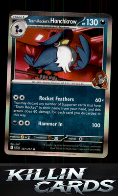 Team Rocket's Honchkrow (Team Rocket) 127/217 Pokemon Rare ME: Ascended Heroes C