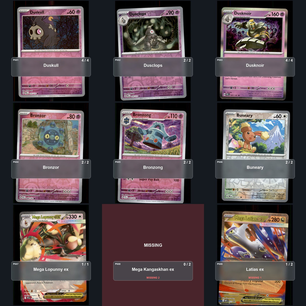 Partial Pokemon TCG World Championships 2026 Lopunny Dusknoir Decklist 51 Cards Deck