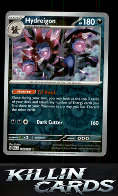 Reverse Holofoil Hydreigon 140/193 Pokemon Rare SV02: Paldea Evolved Card NM