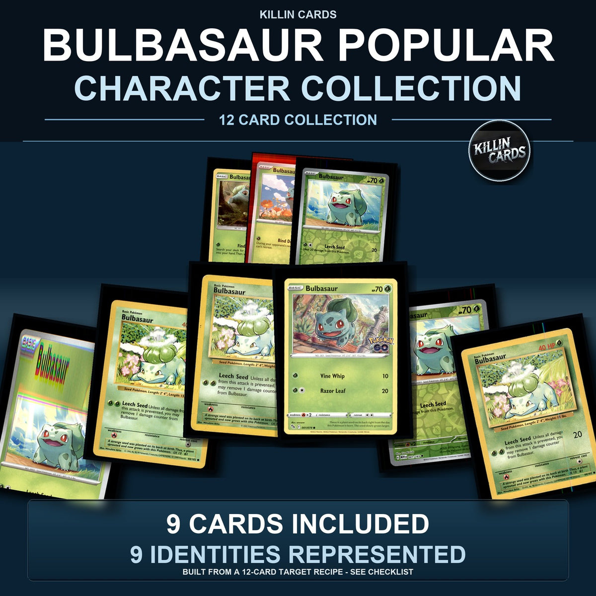 Pokemon TCG Bulbasaur Popular Character Collection 9 Cards Collection