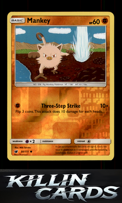 Reverse Holofoil Mankey 50/111 Pokemon Common SM - Crimson Invasion Card NM