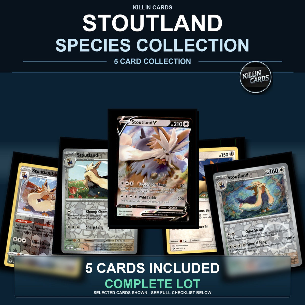 Pokemon TCG Stoutland Species Collection 5 Different Cards