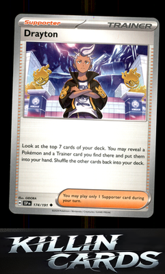 Drayton - 174/191 174/191 Pokemon Uncommon SV08: Surging Sparks Card NM