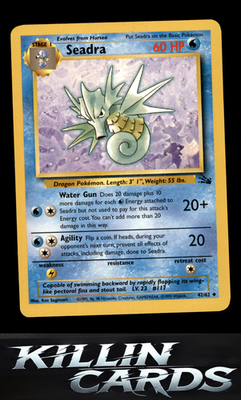 Seadra 42/62 Pokemon Uncommon Fossil Card LP