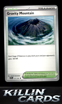 Gravity Mountain 177/191 Pokemon Uncommon SV08: Surging Sparks Card NM