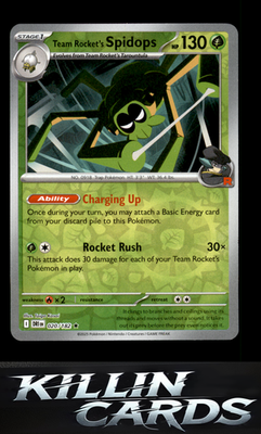 Reverse Holofoil Team Rocket's Spidops - 020/182 020/182 Pokemon Rare SV10: Dest