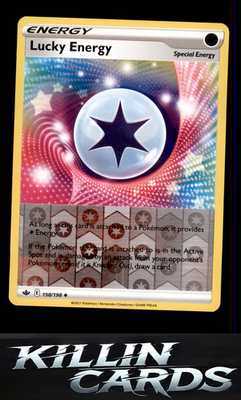 Reverse Holofoil Lucky Energy 158/198 Pokemon Uncommon SWSH06: Chilling Reign Ca