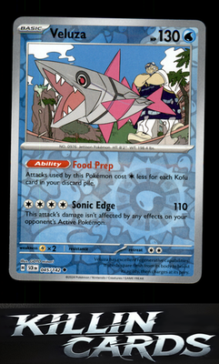 Reverse Holofoil Veluza 045/142 Pokemon Uncommon SV07: Stellar Crown Card NM