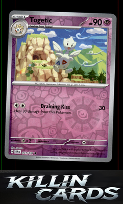 Reverse Holofoil Togetic 071/191 Pokemon Common SV08: Surging Sparks Card NM