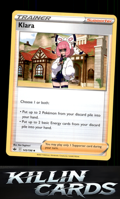 Klara 145/198 Pokemon Uncommon SWSH06: Chilling Reign Card NM