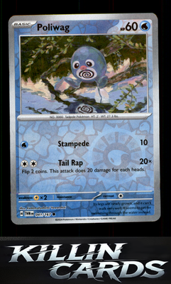 Reverse Holofoil Poliwag 041/167 Pokemon Common SV06: Twilight Masquerade Card N