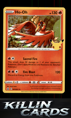 Ho-Oh 001/025 Pokemon Holo Rare Celebrations Card LP