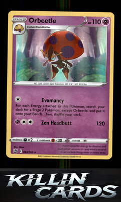 Orbeetle 065/163 Pokemon Holo Rare SWSH05: Battle Styles Card NM