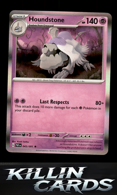 Houndstone - 043/091 043/091 Pokemon Rare SV: Paldean Fates Card NM