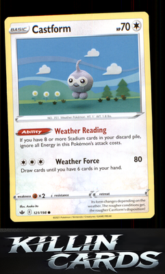Castform 121/198 Pokemon Common SWSH06: Chilling Reign Card NM