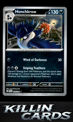 Reverse Holofoil Honchkrow 058/094 Pokemon Uncommon ME02: Phantasmal Flames Card
