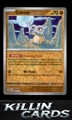 Reverse Holofoil Cubone 104/165 Pokemon Common SV: Scarlet & Violet 151 Card NM