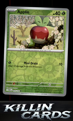 Reverse Holofoil Applin 016/182 Pokemon Common SV10: Destined Rivals Card NM