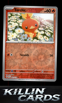 Reverse Holofoil Torchic 022/159 Pokemon Common SV09: Journey Together Card NM