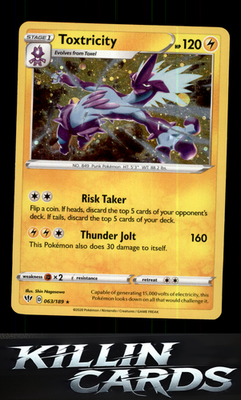 Toxtricity 063/189 Pokemon Holo Rare SWSH03: Darkness Ablaze Card NM