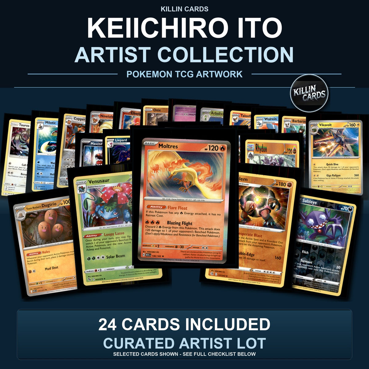 Pokemon TCG KEIICHIRO ITO Artist Collection 24 Cards Lot