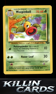 Weepinbell 48/64 Pokemon Uncommon Jungle Card LP