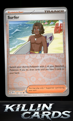 Reverse Holofoil Surfer - 187/191 187/191 Pokemon Uncommon SV08: Surging Sparks