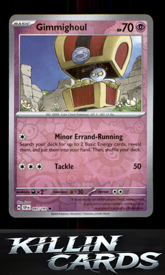 Reverse Holofoil Gimmighoul 097/191 Pokemon Common SV08: Surging Sparks Card NM