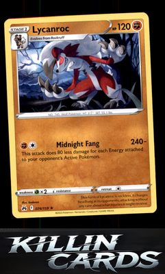 Lycanroc 074/159 Pokemon Rare SWSH: Crown Zenith Card NM