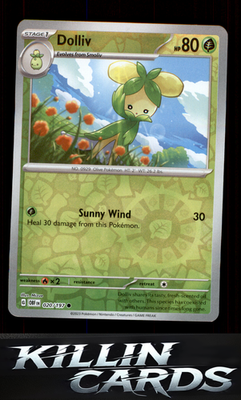 Reverse Holofoil Dolliv 020/197 Pokemon Common SV03: Obsidian Flames Card NM
