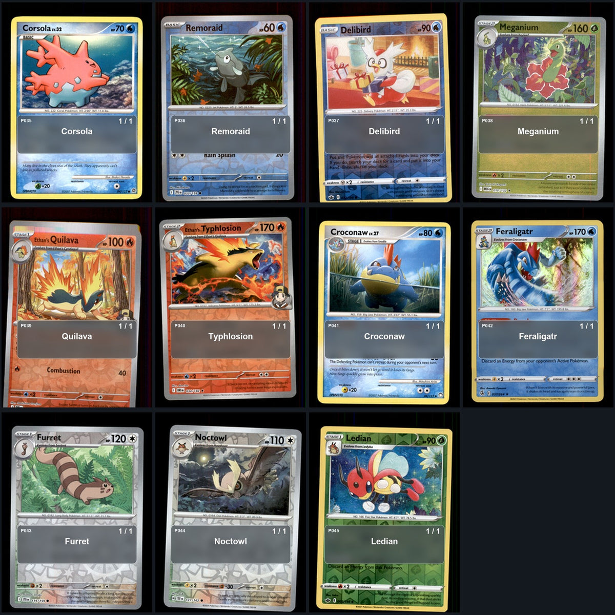 Pokemon TCG Generation 2 Pokemon Pokedex Set 99 Cards Collection
