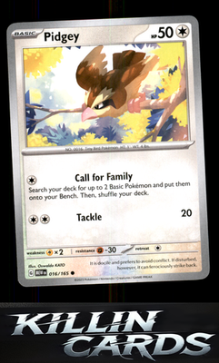 Pidgey 016/165 Pokemon Common SV: Scarlet & Violet 151 Card NM