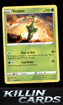 Virizion 014/195 Pokemon Rare SWSH12: Silver Tempest Card NM