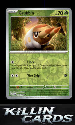 Reverse Holofoil Grubbin 018/162 Pokemon Common SV05: Temporal Forces Card NM