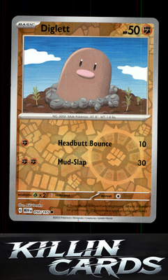 Reverse Holofoil Diglett 050/165 Pokemon Common SV: Scarlet & Violet 151 Card NM
