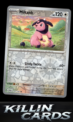 Reverse Holofoil Miltank 147/182 Pokemon Common SV04: Paradox Rift Card NM