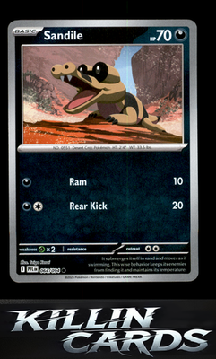 Reverse Holofoil Sandile 064/094 Pokemon Common ME02: Phantasmal Flames Card NM
