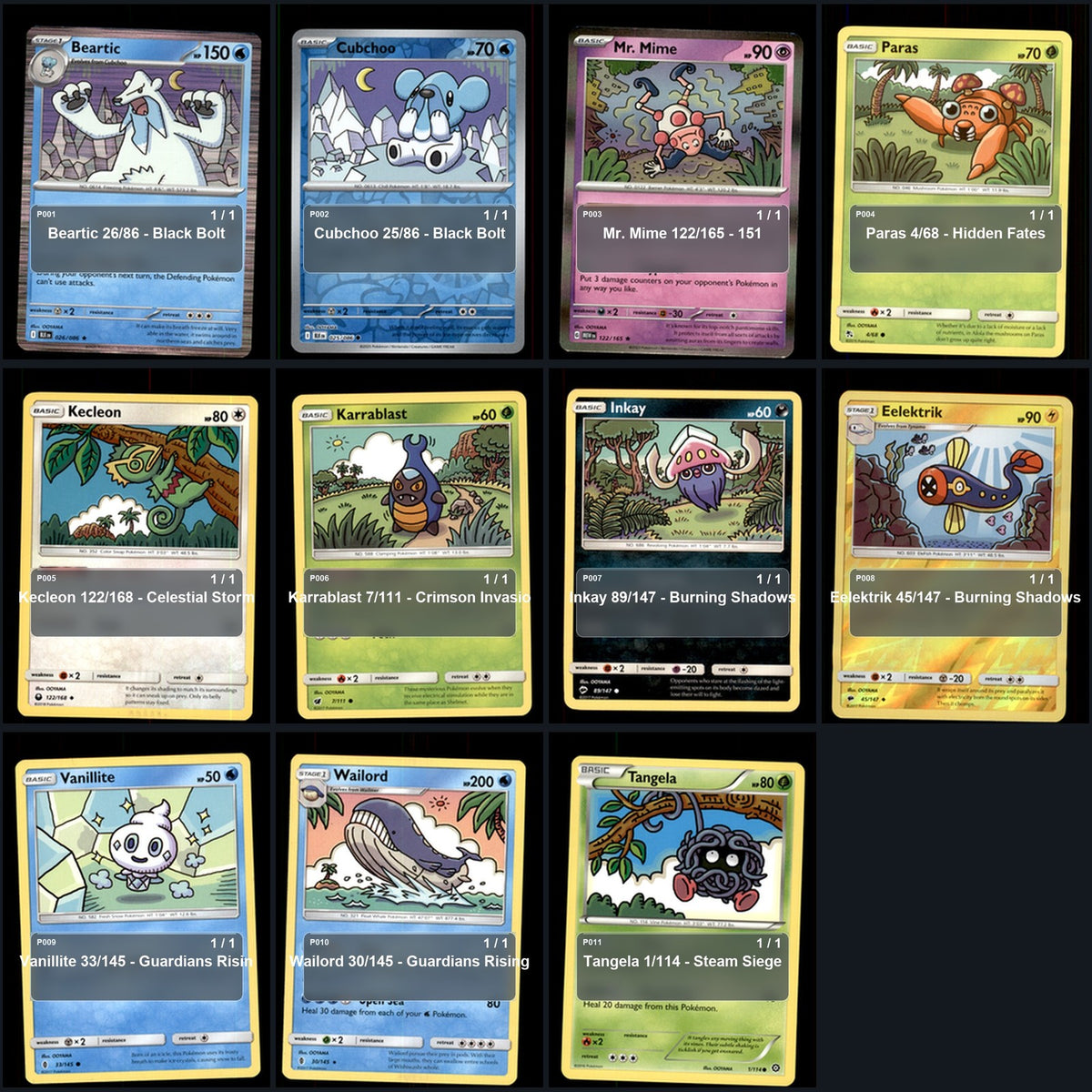 Pokemon TCG OOYAMA Artist Collection 11 Cards Lot