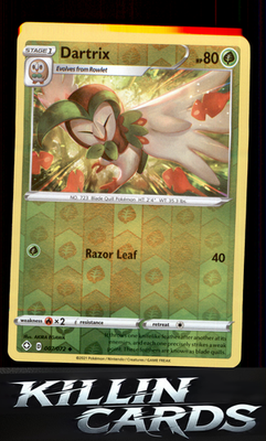 Reverse Holofoil Dartrix 007/072 Pokemon Uncommon Shining Fates Card NM