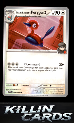 Team Rocket's Porygon2 154/182 Pokemon Common SV10: Destined Rivals Card NM