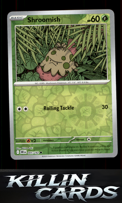 Reverse Holofoil Shroomish 005/182 Pokemon Common SV10: Destined Rivals Card NM