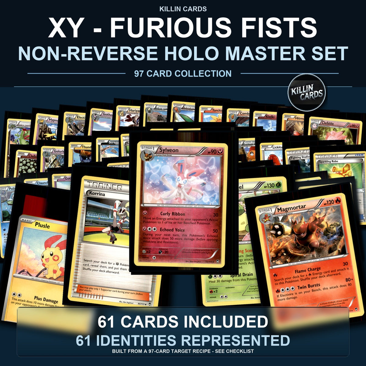 Pokemon TCG XY - Furious Fists C/UC/R Standard Set 61 Cards
