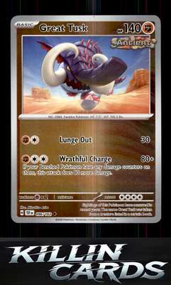 Reverse Holofoil Great Tusk - 096/162 096/162 Pokemon Uncommon SV05: Temporal Fo