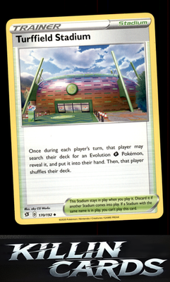Turffield Stadium 170/192 Pokemon Uncommon SWSH02: Rebel Clash Card NM