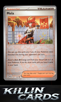 Reverse Holofoil Mela 167/182 Pokemon Uncommon SV04: Paradox Rift Card NM