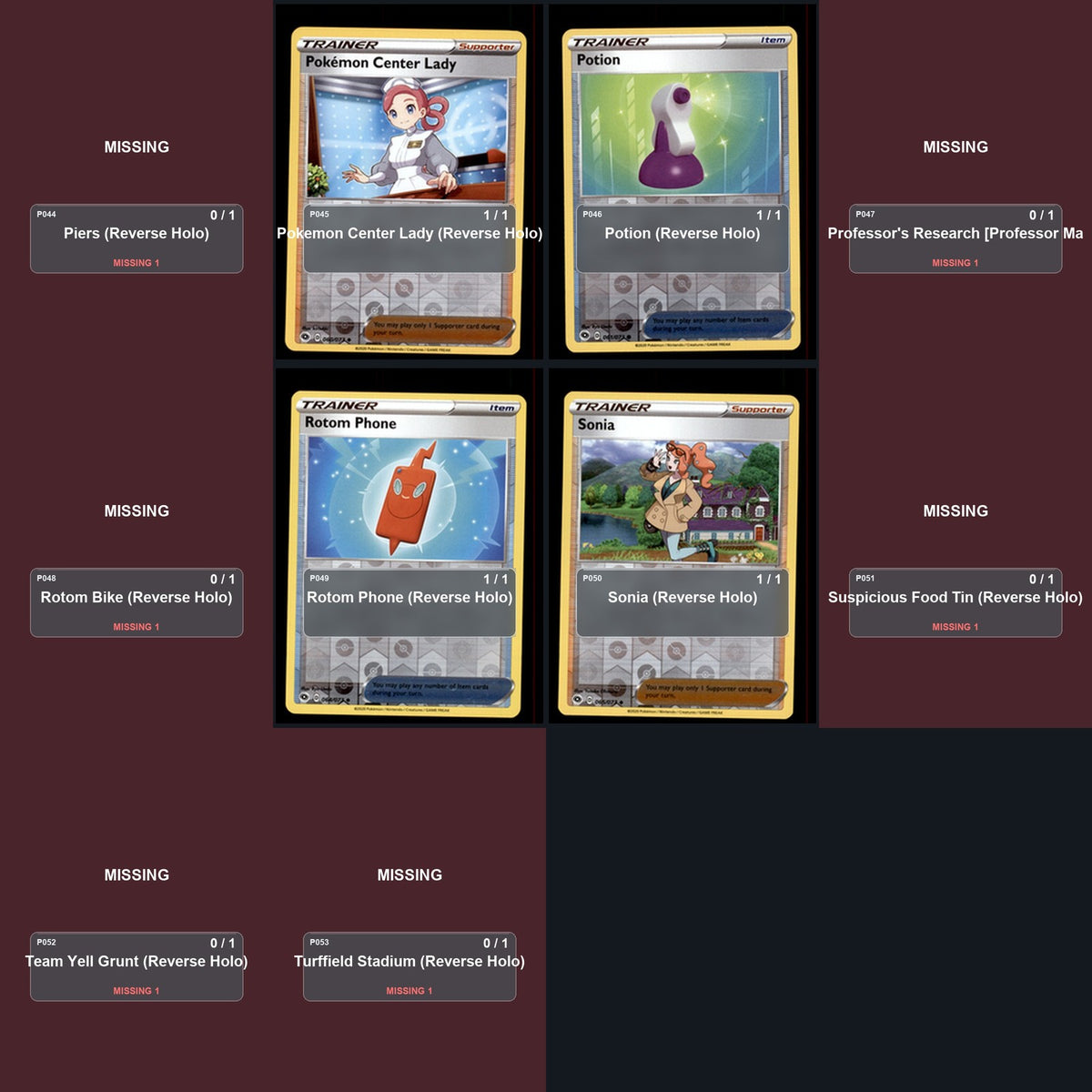 Pokemon TCG Champion's Path Reverse Holo Master Set 12 Reverse Holo Card