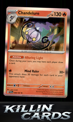 Chandelure 038/167 Pokemon Rare SV06: Twilight Masquerade Card NM
